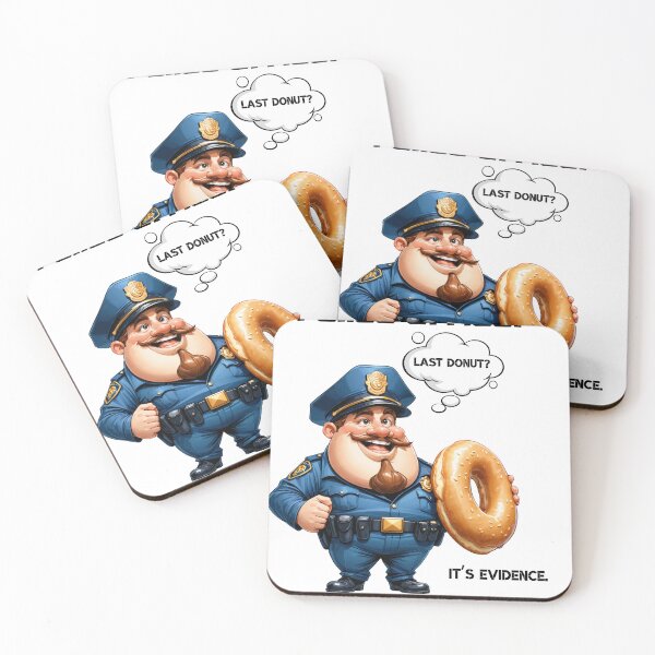 Item preview, Last Donut? – Funny Police Officer Caricature, Donut Joke Gift designed and sold by joxprints.