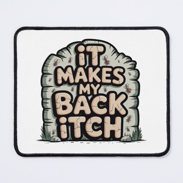 Item preview, It Makes My Back Itch –  Cartoon Humor Sticker designed and sold by Imaginarium of Chaos falcon88 .