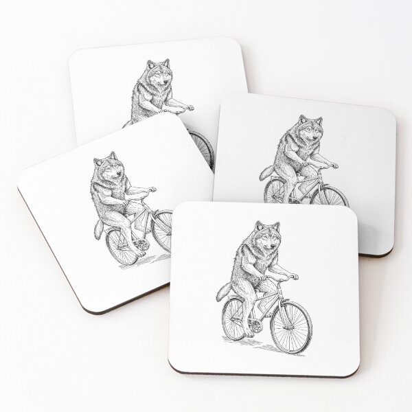 Item preview, Cycling Bicycle Wolf Vintage Cyclist Funny Biker Animal designed and sold by GrandeDuc.