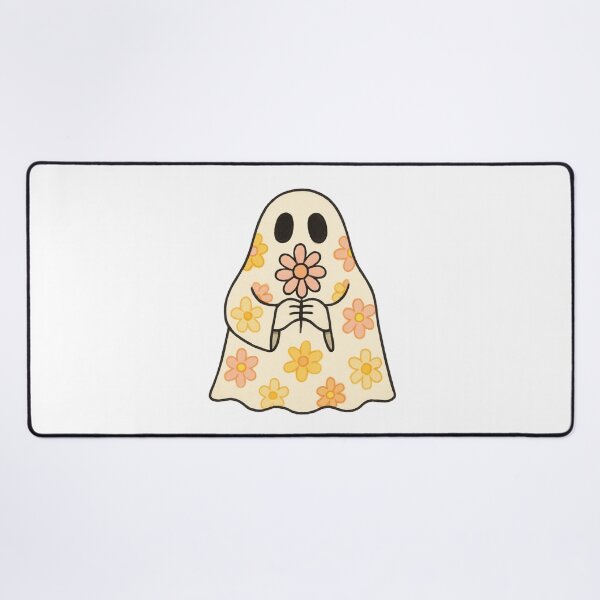 Item preview, Cute Retro Ghost with Daisy Flowers Illustration designed and sold by RuweisVibes.