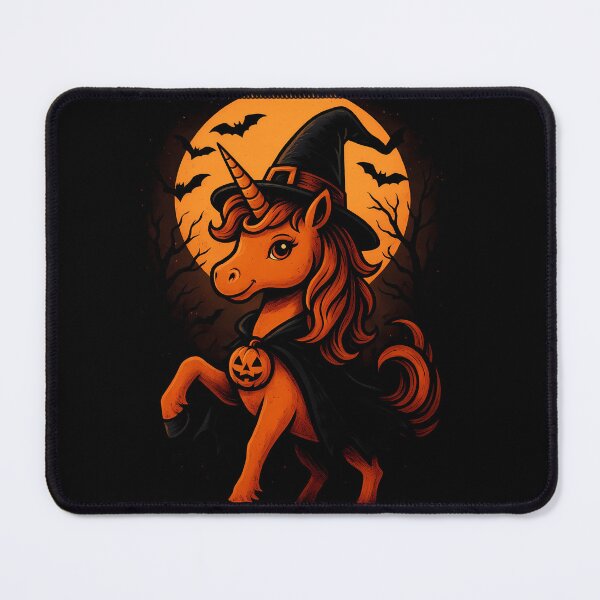 Item preview, Magical Halloween Unicorn – Cute Witch Unicorn with Pumpkin Moon designed and sold by DreamiCanvas.