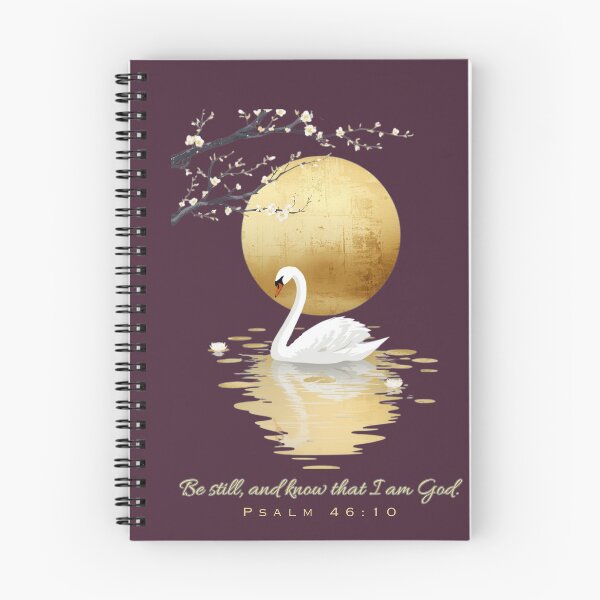 Item preview, Be Still and Know That I Am God – Elegant Christian Mindfulness Art | Psalm 46:10 Gold Swan Reflection Design for Peace & Serenity designed and sold by AmenAlways.