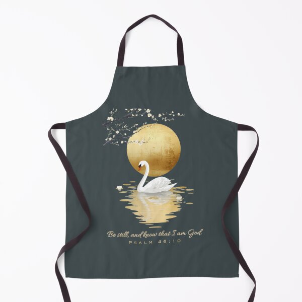 Item preview, Be Still and Know That I Am God – Elegant Christian Mindfulness Art | Psalm 46:10 Gold Swan Reflection Design for Peace & Serenity designed and sold by AmenAlways.
