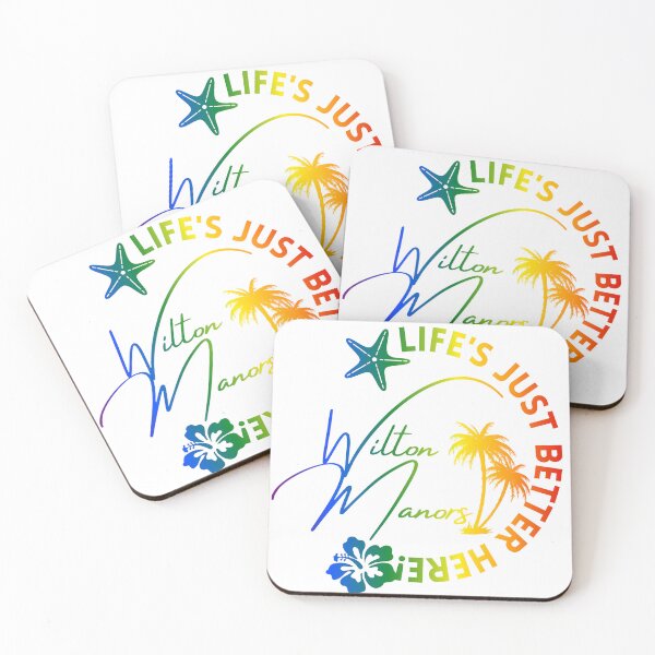Item preview, Wilton Manors Florida Rainbow Tropical Design with Life’s Just Better Here Quote designed and sold by WarFX Designs.