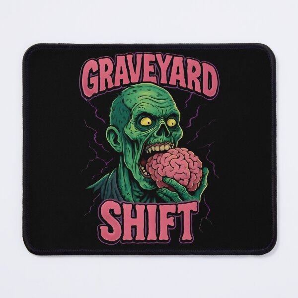 Item preview, Graveyard Shift Funny Zombie Eating Brain Horror T-Shirt designed and sold by FestivityFinds.