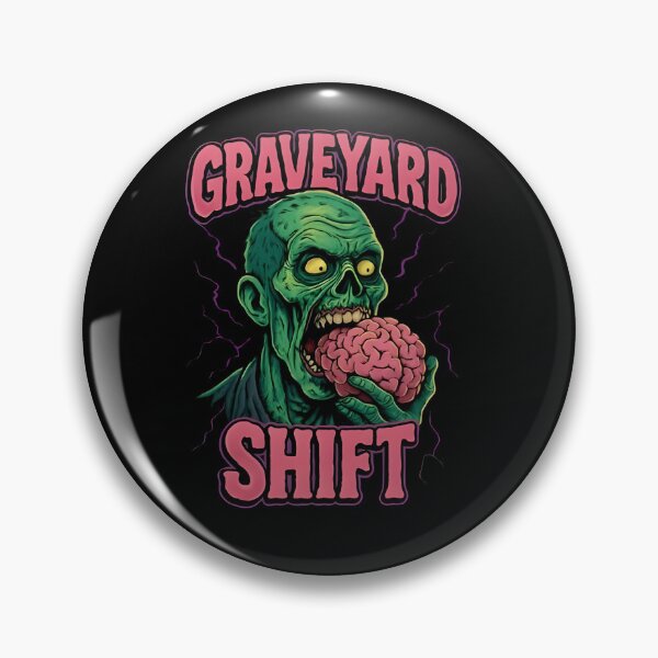 Item preview, Graveyard Shift Funny Zombie Eating Brain Horror T-Shirt designed and sold by FestivityFinds.
