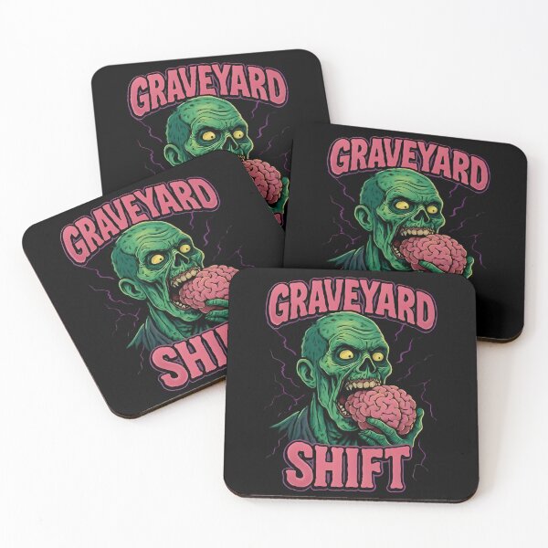 Item preview, Graveyard Shift Funny Zombie Eating Brain Horror T-Shirt designed and sold by FestivityFinds.