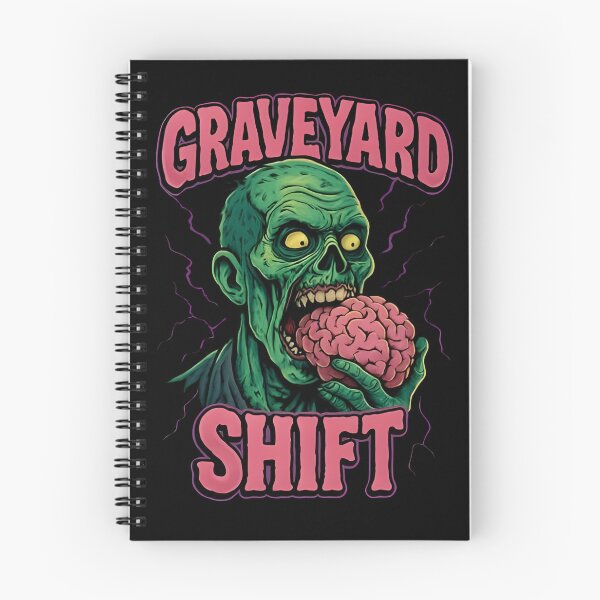 Item preview, Graveyard Shift Funny Zombie Eating Brain Horror T-Shirt designed and sold by FestivityFinds.