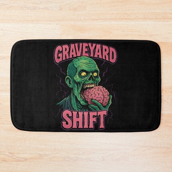 Item preview, Graveyard Shift Funny Zombie Eating Brain Horror T-Shirt designed and sold by FestivityFinds.