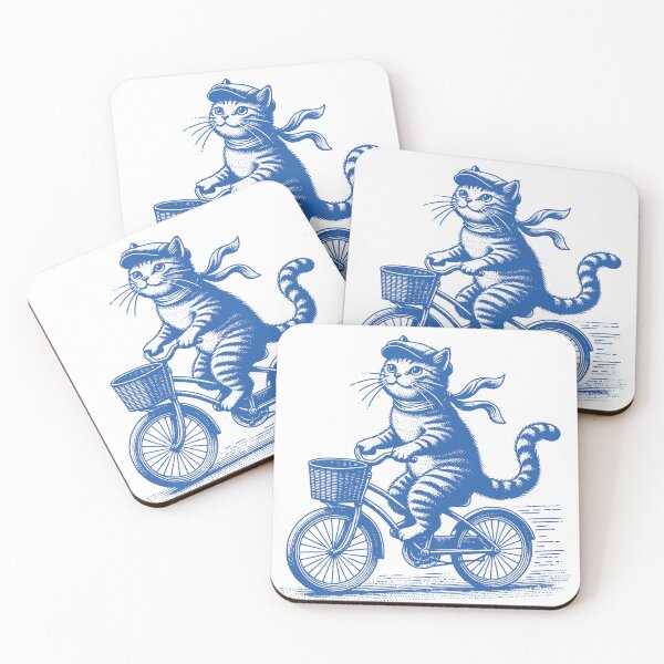 Item preview, Vintage Cycling Cat – Funny Retro Cat on Bicycle Design for Cat Lovers & Cyclists designed and sold by Graphic Botique.
