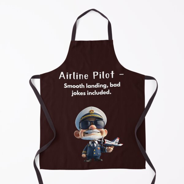Item preview, Airline Pilot – Smooth Landing, Bad Jokes Included | Funny Cartoon Aviation Gift designed and sold by joxprints.