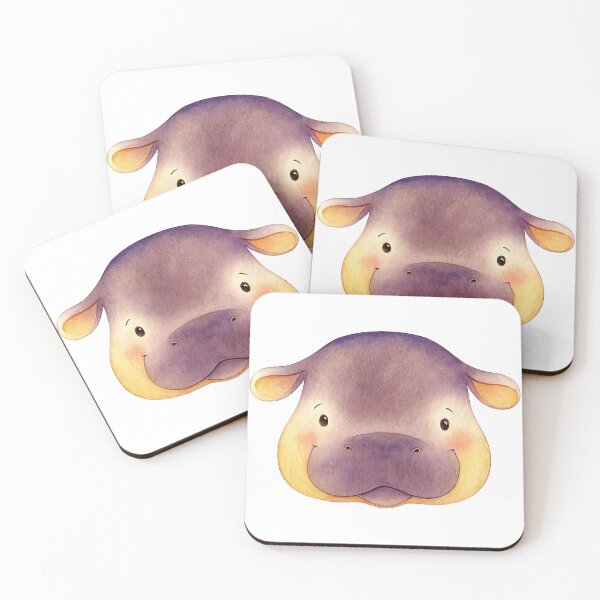 Item preview, Adorable Watercolor Baby Hippo Face designed and sold by ArtfulWeave.