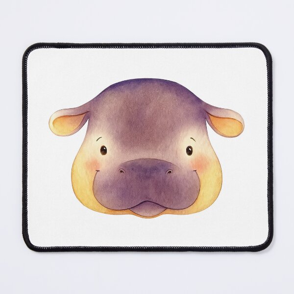 Item preview, Adorable Watercolor Baby Hippo Face designed and sold by ArtfulWeave.