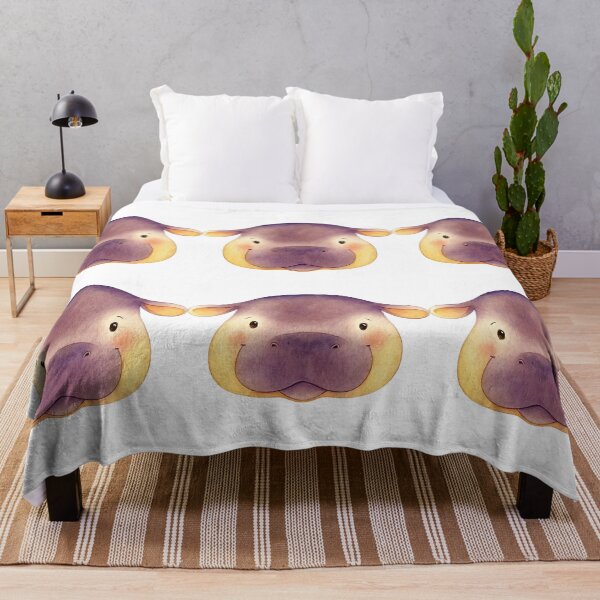 Item preview, Adorable Watercolor Baby Hippo Face designed and sold by ArtfulWeave.