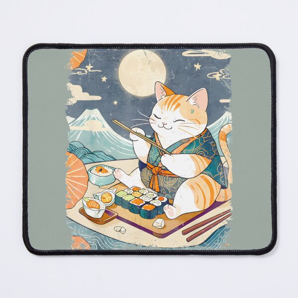 Item preview, Cat Eating Sushi Japanese Anime Manga Kawaii Cat Ukiyoe Artpng By Merch, Limited Edition, Perfect G designed and sold by Jermaine Dixon.