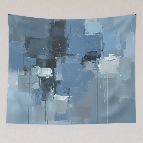 Item preview, Minimalist Blue Gray Abstract Painting designed and sold by MA DESIGNS.