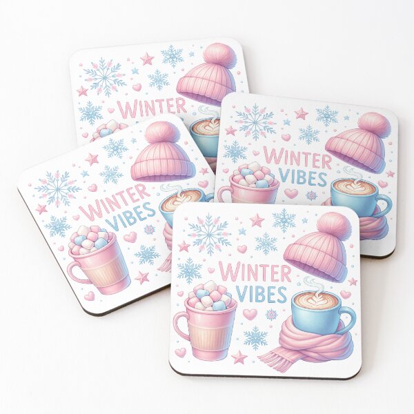 Item preview, Winter Vibes Hot Cocoa and Beanie Illustration designed and sold by ArtfulWeave.