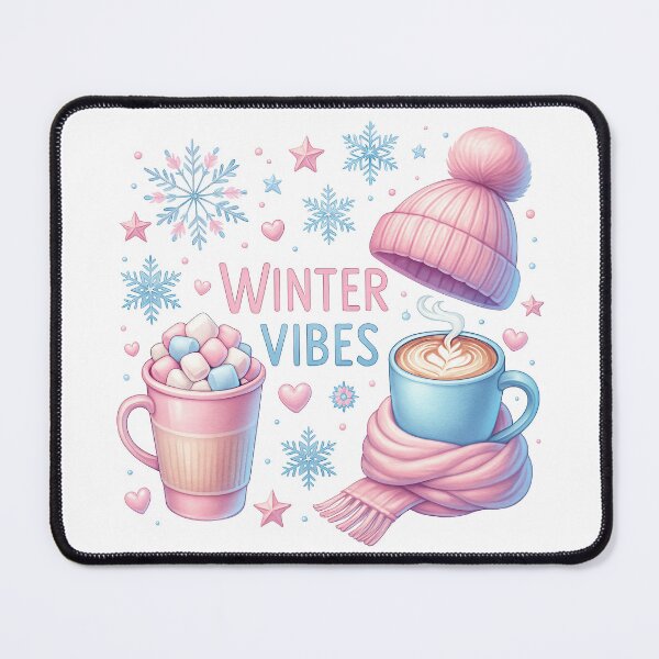 Item preview, Winter Vibes Hot Cocoa and Beanie Illustration designed and sold by ArtfulWeave.