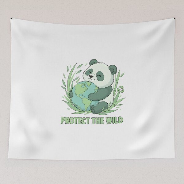 Item preview, Cute Panda Protecting Earth T-Shirt – Save the Planet Wildlife Design designed and sold by Print Era.