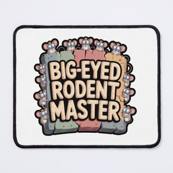 Item preview, Big-Eyed Rodent Master – Cartoon  Emblem Sticker designed and sold by Imaginarium of Chaos falcon88 .