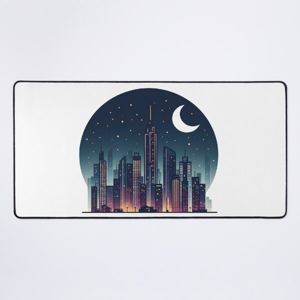 Item preview, city, skyline, moon, landscape, citylights, metropolitan designed and sold by TrueArtVibes.