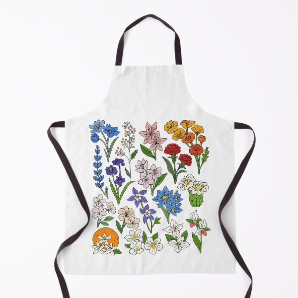 Item preview, Hand-Drawn Wildflower Collection on Black Background designed and sold by ArtfulWeave.