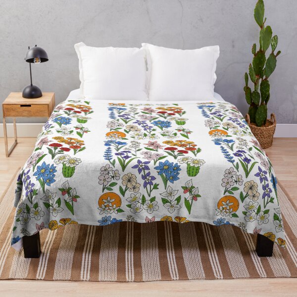 Item preview, Hand-Drawn Wildflower Collection on Black Background designed and sold by ArtfulWeave.