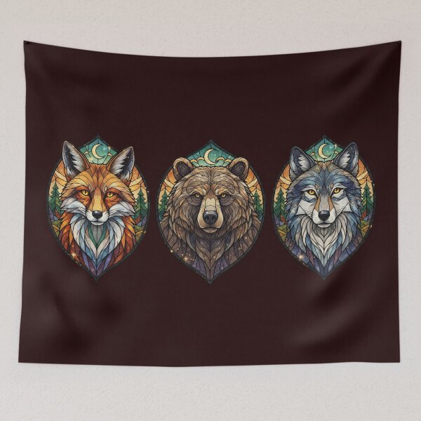Item preview, Stained Glass Bear – Spirit of the Wild Forest | Sticker pack designed and sold by MerchYouSearch.