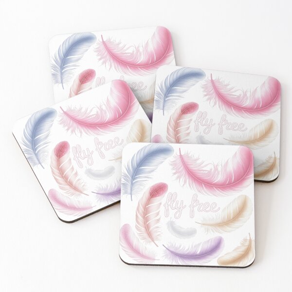 Item preview, Fly Free Pastel Feathers – Soft Cute Kawaii Feather Art Design designed and sold by Tidarat-27.