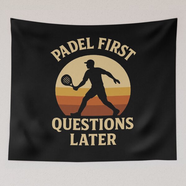 Item preview, Padel First Questions Later Funny Padel Tennis designed and sold by LuminOrb.