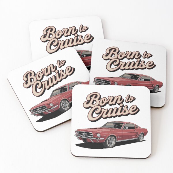 Item preview, Vintage Classic Car Mustang Born To Cruise designed and sold by PrintCarClub.