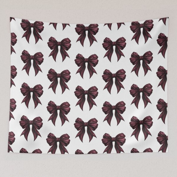 Item preview, Burgundy Satin Bow – Coquette Aesthetic Design designed and sold by FloraMyst.