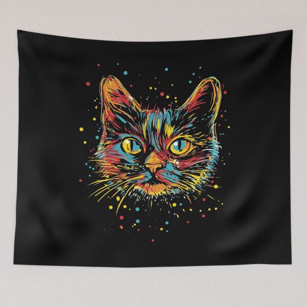 Item preview, Psychedelic cat designed and sold by kharma zero.
