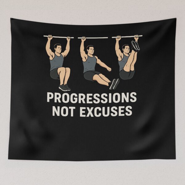 Item preview, Progressions Not Excuses Fitness Workout Gym designed and sold by LuminOrb.