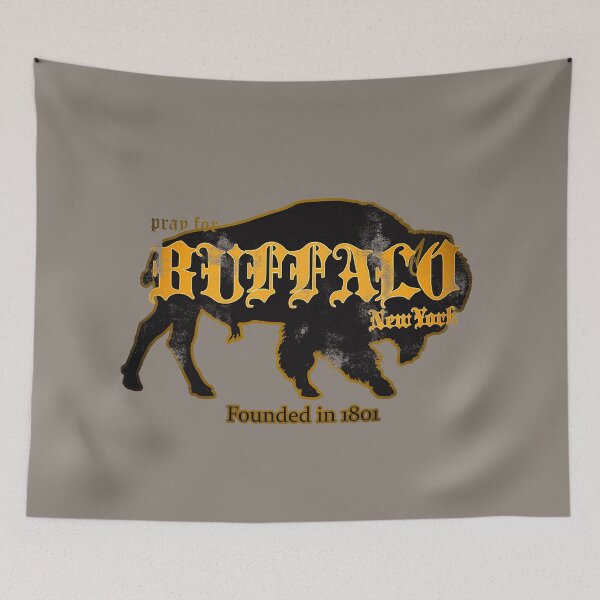 Item preview, "Pray for Buffalo New York - Vintage Gothic Buffalo Silhouette Design" designed and sold by G & M artworks.