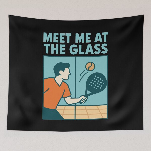Item preview, Padel Player Meet Me At The Glass Tennis Fun designed and sold by LuminOrb.