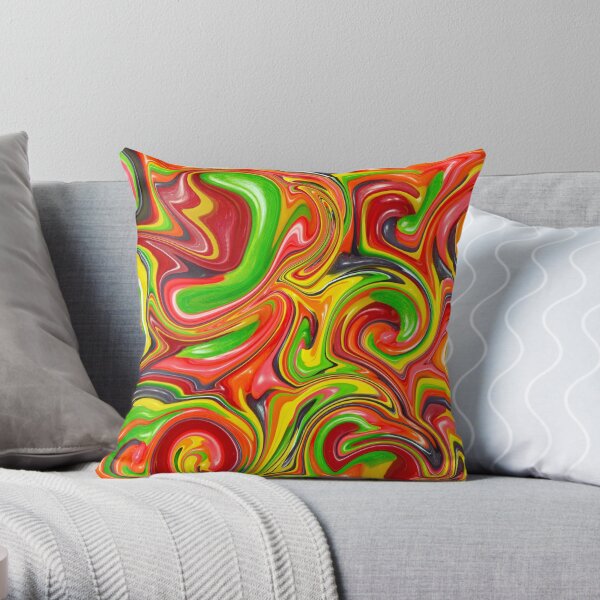 Sweet Sensational Color Swirl Abstract Art Pattern Design Throw Pillow
