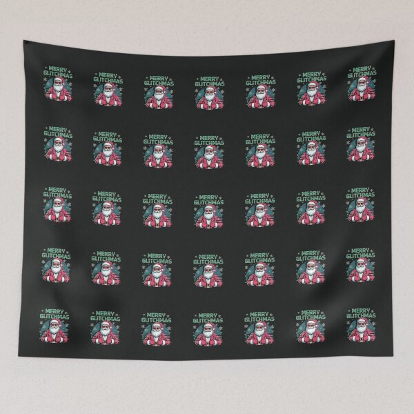 Item preview, Merry Glitchmas – Cool Retro Santa Glitch Art Christmas Design designed and sold by HolisticFurArt.