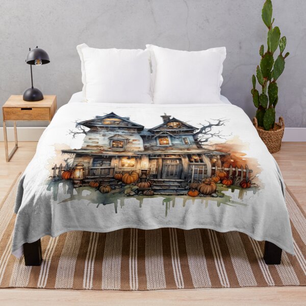 Item preview, Haunted House with Pumpkins at Dusk designed and sold by Liededrom..
