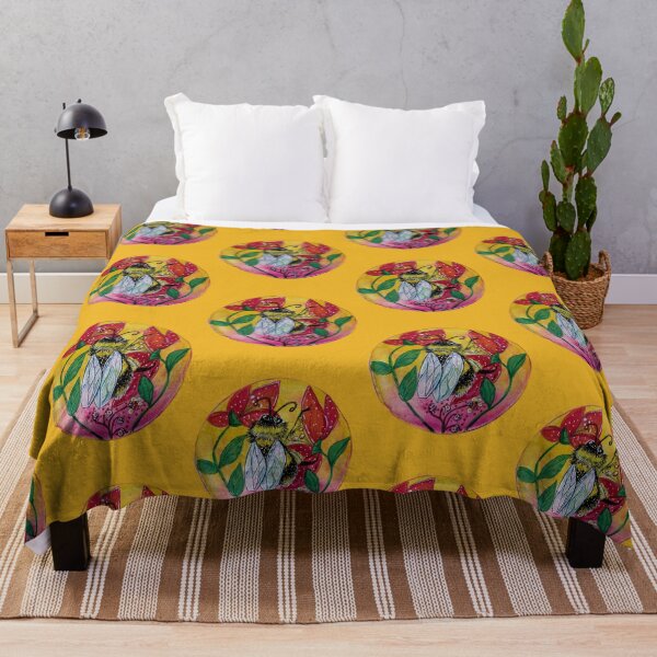 Item preview, BEE Beautiful and Sunny on Yellow Background designed and sold by Christi Neff.