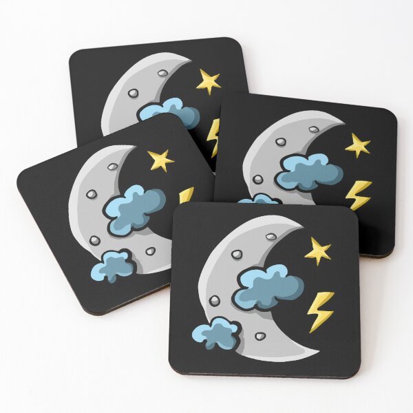 Item preview, Stormy Night Sky Doodle - Crescent Moon, Cloud, and Lightning designed and sold by tsbbstudio.