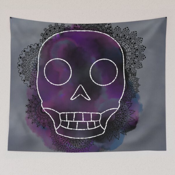 Item preview, Watercolor and Pen Skull  designed and sold by JaygiesDesign.
