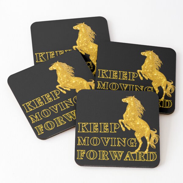 Item preview, Keep Moving Forward – Golden Horse Motivational Design designed and sold by Vivalore.