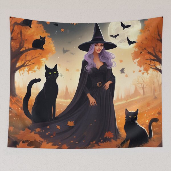 Item preview, Sexy Witch & Her Cats designed and sold by DomiMagdalena.