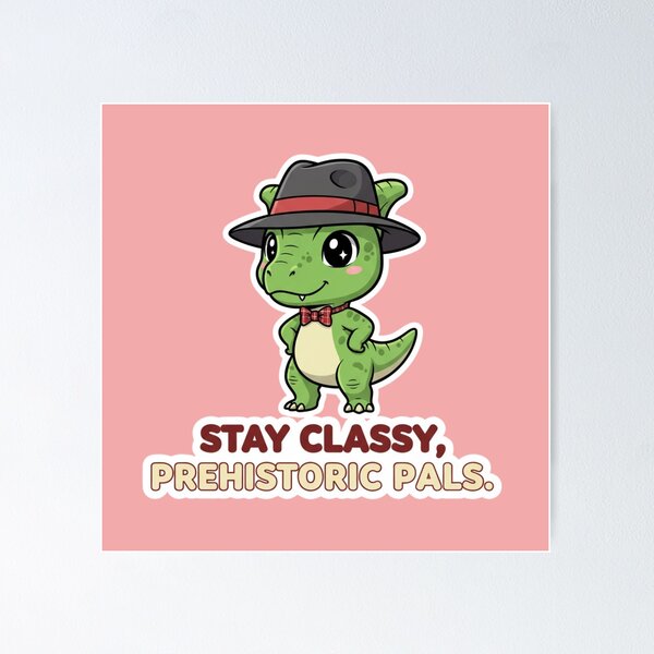Item preview, Stay Classy Prehistoric Pals Cute Dinosaur Gentleman T Rex Fedora Bow Tie Funny Dino Gift designed and sold by bvdesignart.