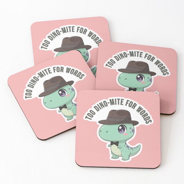 Item preview, Too Dinomite For Words Cute Dinosaur Pun Funny T Rex Fedora Bow Tie Kawaii Dino Gift designed and sold by bvdesignart.