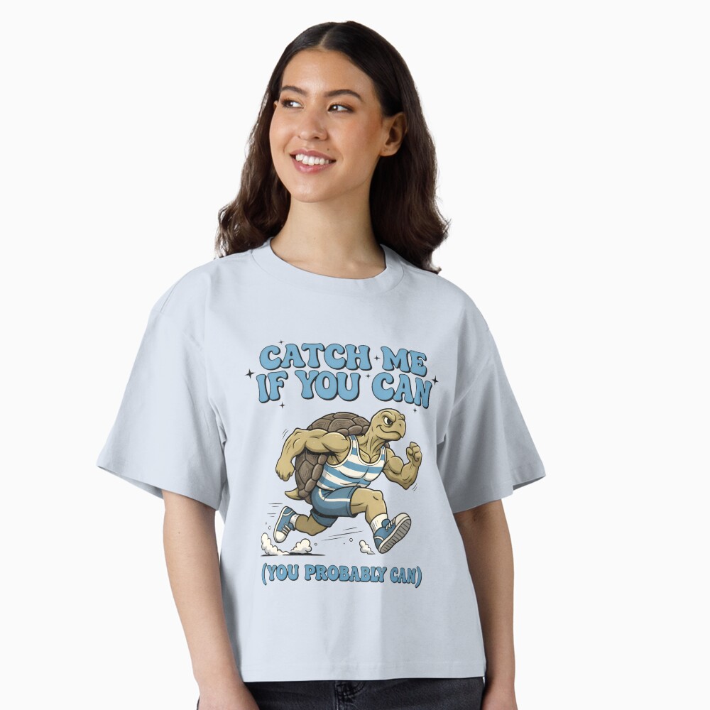Boxy T-Shirt Runner Athlete Catch Me If You Can Turtle Funny Boxy T-Shirt