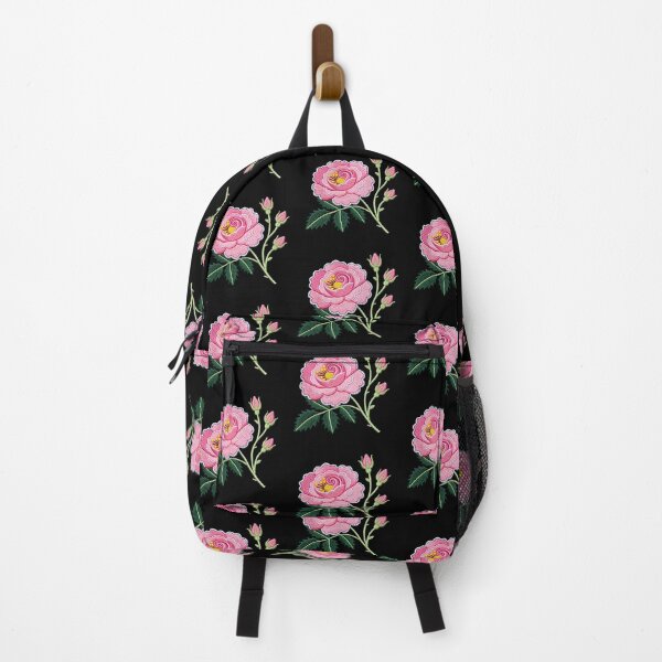 Item preview, Pink Embroidered Flower Illustration designed and sold by LuckCraftStudio.