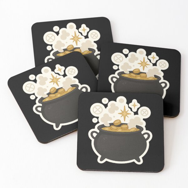 Item preview, Luxe Halloween Cauldron | Witchy Gold Coin Magical Sticker & Printable Wall Art | Halloween Sticker designed and sold by HerDreamCodes.