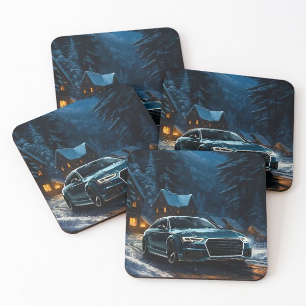 Item preview, Performance Car In Winter Landscape Mountain Village Scene designed and sold by RevUpDesign.